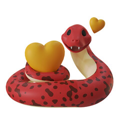 Mascot Cute Snake Lovely Romantic