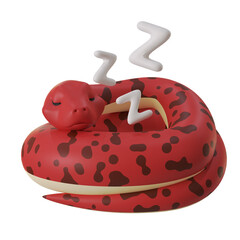 Mascot Cute Snake Sleeping tired