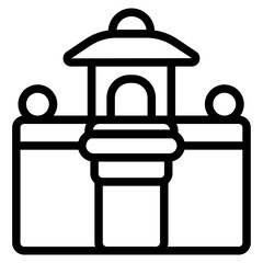 Temple fence Line Icon