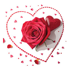 Happy Valentine Day Design with White Background