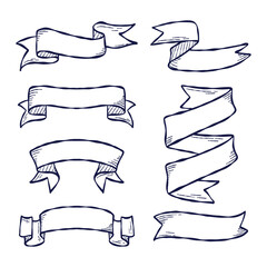 Hand Drawn Ribbon Banner Clipart