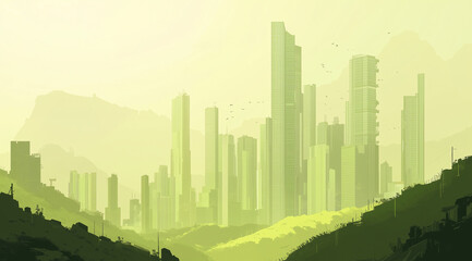 Lush Urban Heights: Sustainable Cityscape