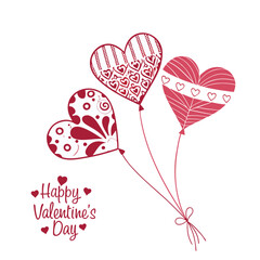 Happy Valentine Day Design with White Background