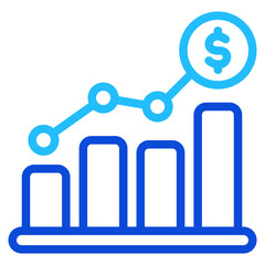 Chart Duoline Icon