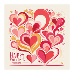 Happy Valentine Day Design with White Background