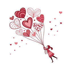 Happy Valentine Day Design with White Background