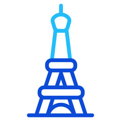 Eiffel Tower Duoline Icon