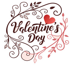 Happy Valentine Day Design with White Background