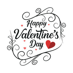 Happy Valentine Day Design with White Background