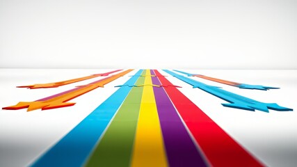 Colorful Business Leadership Alignment - Arrow Unity Concept