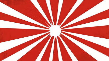 Red and white sunburst background with grunge texture.