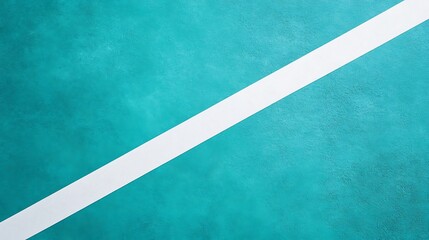 Fototapeta premium Teal surface with diagonal white line.