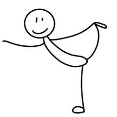 Hand drawn Cartoon sportsman stickman