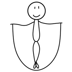 Hand drawn Cartoon sportsman stickman