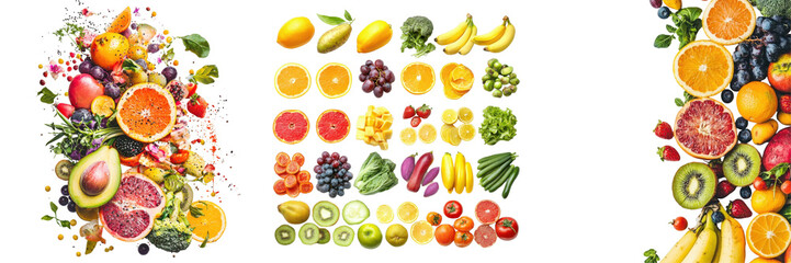 Fresh fruit arrangement kitchen table food photography bright environment overhead view healthy lifestyle