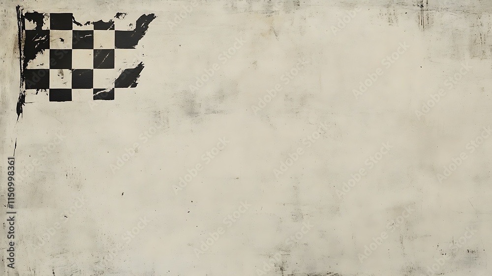 Poster grunge textured background with a faded checkered flag.