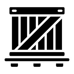 Wooden box Solid Icon