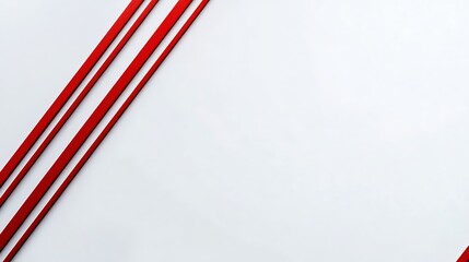 Obraz premium Abstract red lines diagonal white background.