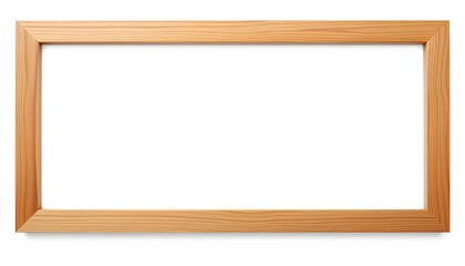 Obraz premium Elegant wooden frame on a clean white background, perfect for showcasing your cherished memories