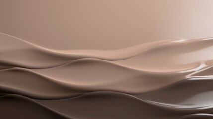 Obraz premium Smooth Brown Liquid Waves Abstract Background