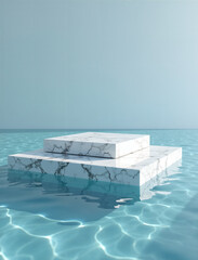 Fototapeta premium Summer product display platform for cosmetics.