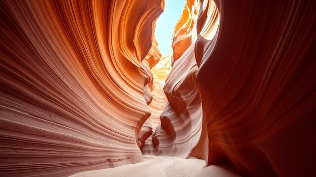 Desert Canyon Walls Converging, Sandstone, Graphic Design, Natural Art - Powered by Adobe