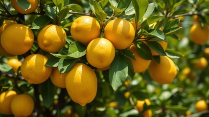 Dwarf Lemon Tree with Fruit - AI Photorealistic Image, Bright, Detailed