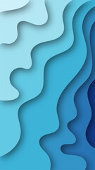 blue paper cut abstract background