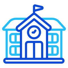 School building Duoline Icon