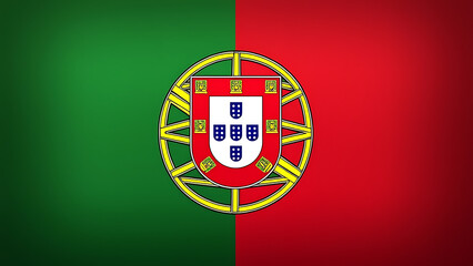 Portuguese Flag with National Coat of Arms &ndash; Green and Red Vertical Design