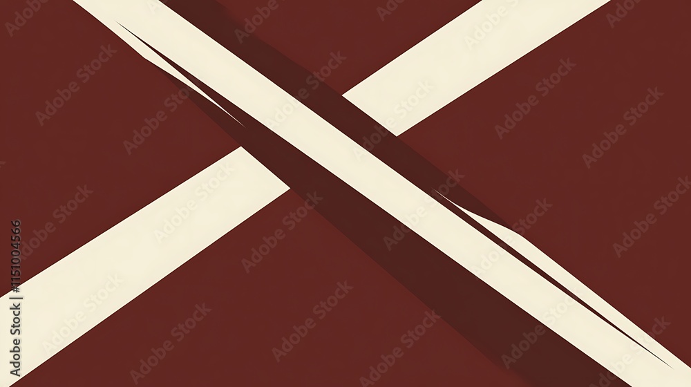 Poster Abstract maroon background with diagonal off-white lines.