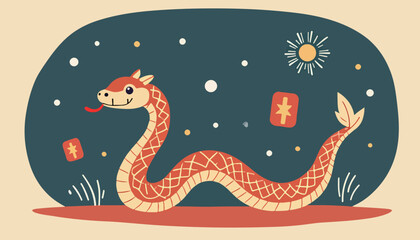 Playful Cartoon Snake