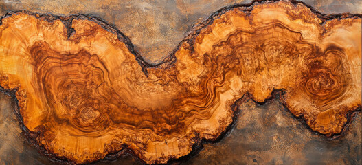 Obraz premium Beautiful wood grain texture of redwood tree with intricate patterns and rich colors