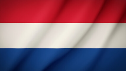 Fototapeta premium Dutch Flag with Red, White, and Blue Stripes - Symbol of Liberty and Independence