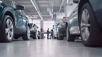 Clean and organized vehicle appraisal area. Featuring a variety of cars under evaluation