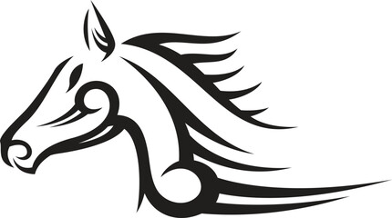 black and white horse tribal tattoo