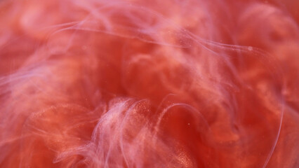 Splash ink. Wave abstract. Defocused bright red smoke paint cloud shiny vapor mist texture vortex...