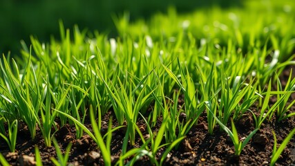 Fototapeta premium Grass and Soil Landscape - Stunning Natural Scene