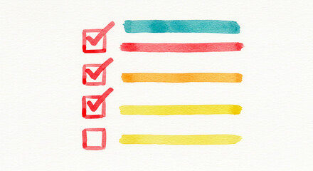 Watercolor Checklist To Do List Goals Planning Tasks Progress Success Organization Management
