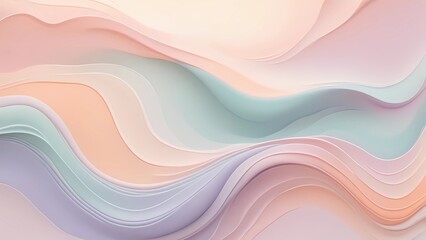 Obraz premium Soft Sunset-Inspired Pastel Colors Flowing Seamlessly in an Abstract Background, Creating a Calming and Warm Effect for Relaxing Designs 