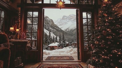 Cozy Christmas Cabin with Mountain View