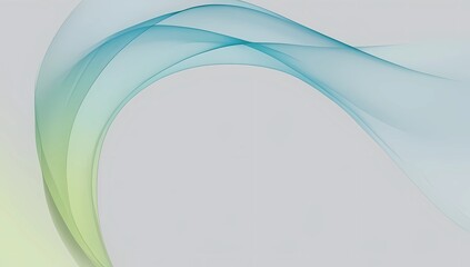 Fototapeta premium Gradient Blue and Green Swirl on a Light Gray Canvas, Creating a Minimalist and Open Abstract Background 