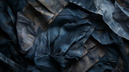 Obraz premium Abstract dark blue fabric texture background.