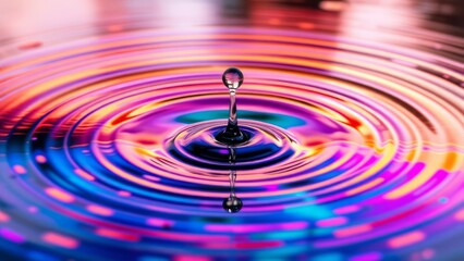 Ripple of Inclusion with Multicolored Ripples Expanding Outward