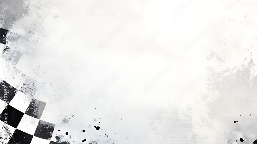 Poster abstract checkered flag design on grunge background.