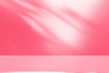 Wall interior background, studio and backdrops show products.with shadow from window color pink background for text insertion and presentation interior decoration	