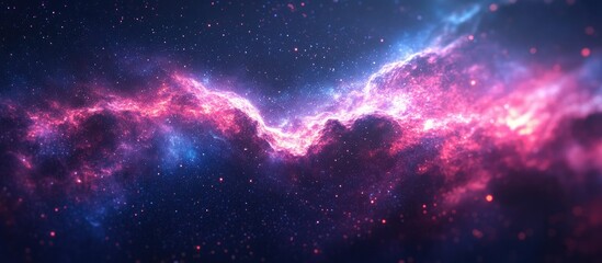 Fototapeta premium Cosmic Nebula: A Celestial Tapestry of Pink and Blue