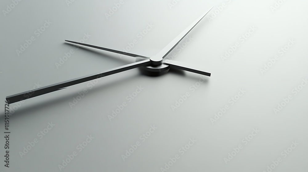 Poster Close-up of simple clock hands on a white background.