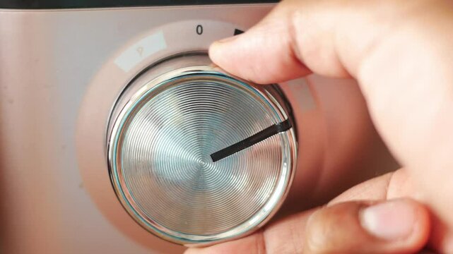 Closeup of a Modern Design Microwave Timer Dial with intricate functions