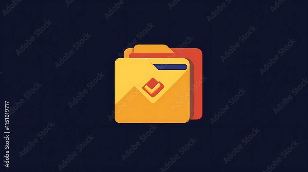 Aufkleber File folder icon with check mark.